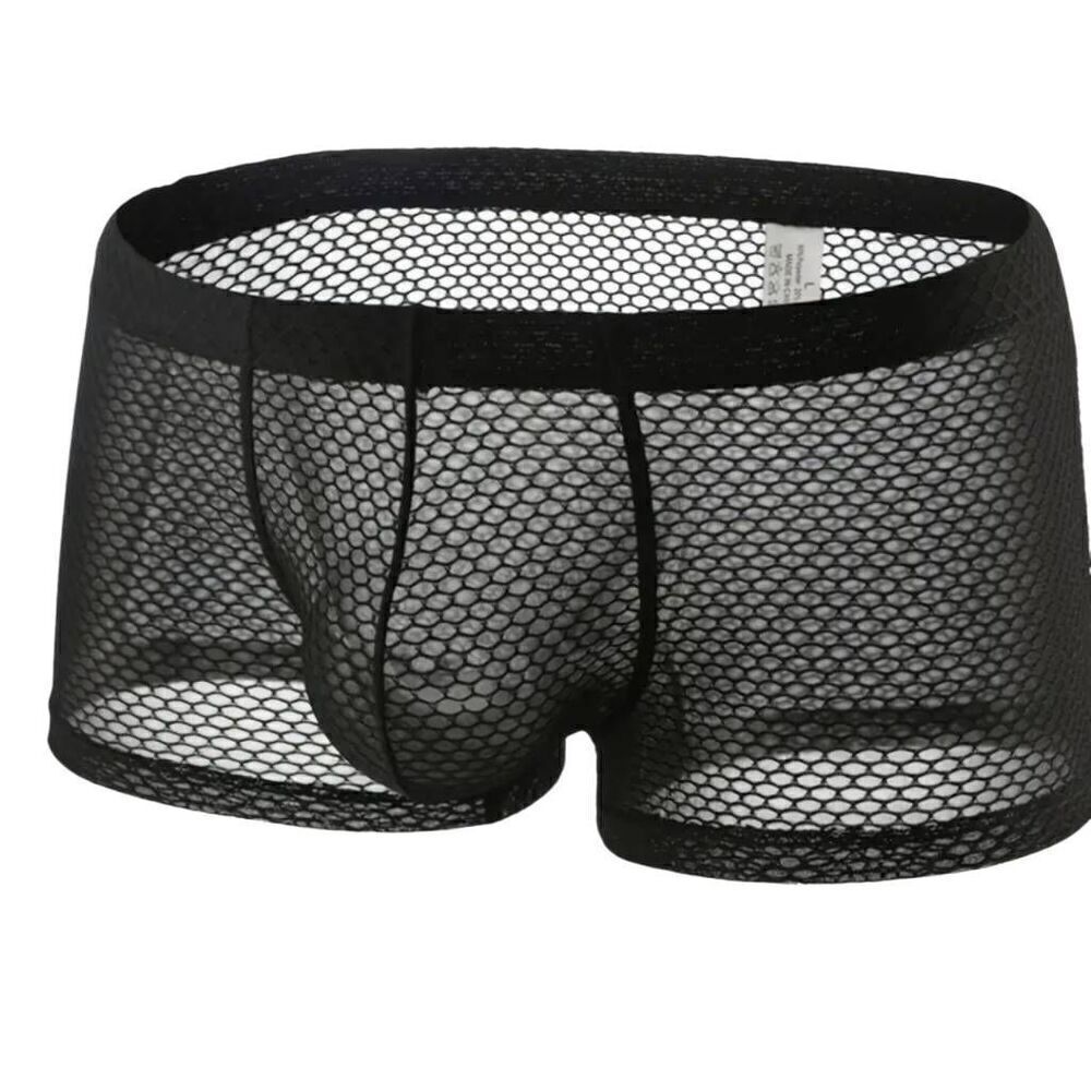 Mesh Black Mens Short Lingerie Brief XLarge -J
